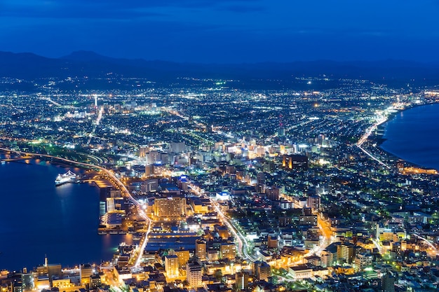 Miasto Hakodate nocą