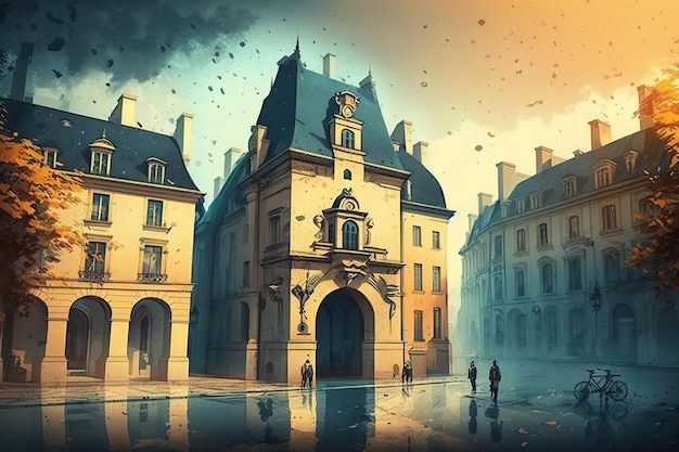 Miasto marzeń Luksemburga Kreatywna ilustracja Ai Generate
