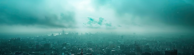 Zdjęcie miasto z budynkami pod chmurnym niebem
