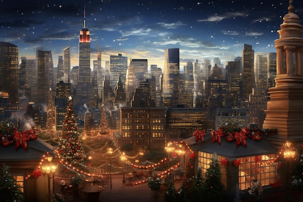 Zdjęcie miasto z świąteczną atmosferą