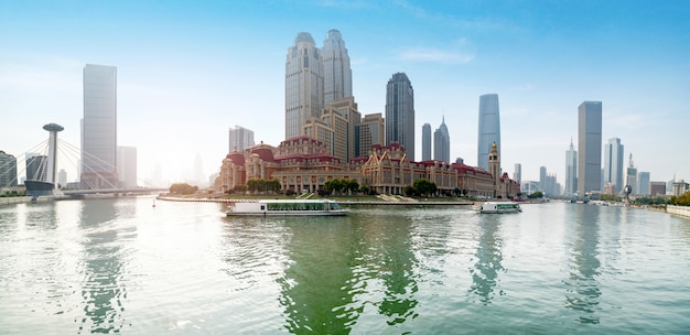 Miastowy architektoniczny krajobraz w Tianjin, Chiny