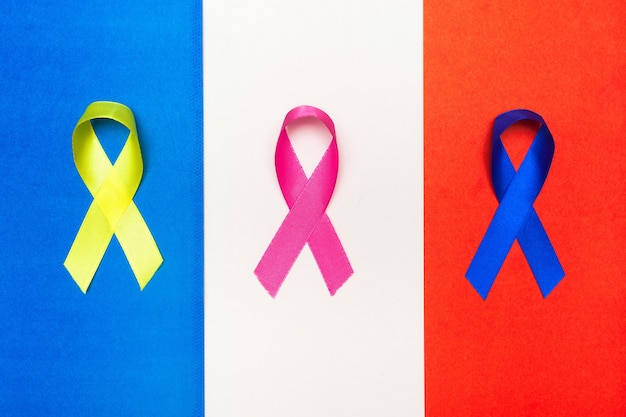 Międzynarodowa Agencja Badań Nad Rakiem. światowy Dzień Raka Tła. Kolorowe Wstążki, świadomość Raka.