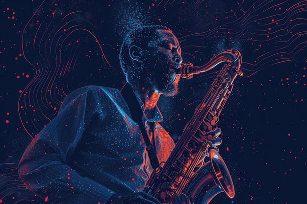 Zdjęcie międzynarodowy dzień jazzowy festiwal saksofonisty w muzyce