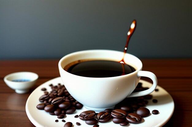 Międzynarodowy dzień kawy Pyszna kawa piękna dekoracja latte Biznesowe popołudniowe napoje herbaciane
