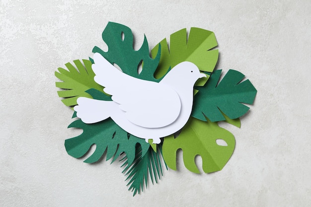 Międzynarodowy dzień pokoju lub światowy dzień pokoju symbol gołębia pokoju