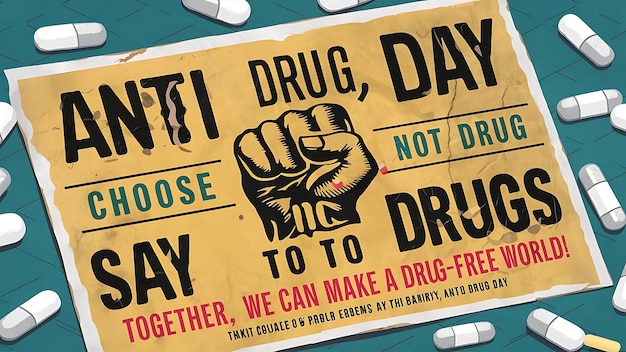 Zdjęcie międzynarodowy dzień zwalczania nadużywania narkotyków i nielegalnego handlu nimi 26 czerwca