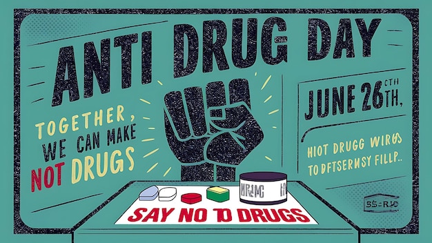 Zdjęcie międzynarodowy dzień zwalczania nadużywania narkotyków i nielegalnego handlu nimi 26 czerwca