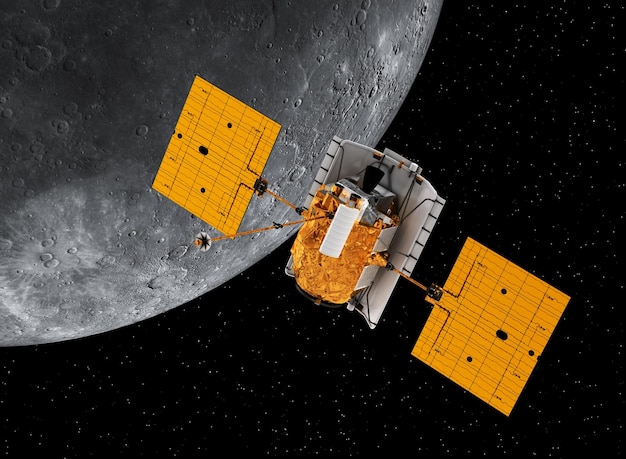 Międzyplanetarna stacja kosmiczna krążąca wokół planety Merkury
