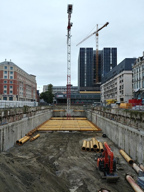 Zdjęcie miejsce budowy w centrum brukseli