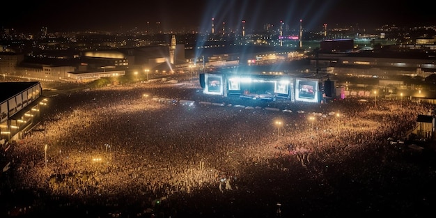 Miejsce koncertu otoczone tysiącami ludzi
