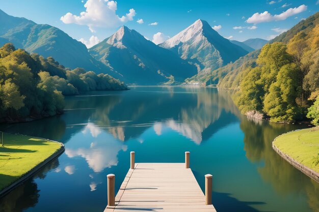 Zdjęcie miejsce odpoczynku krajowe miejsce malownicze 5a zielona góra czysta zielone jezioro słodkowodne naturalne krajobrazy