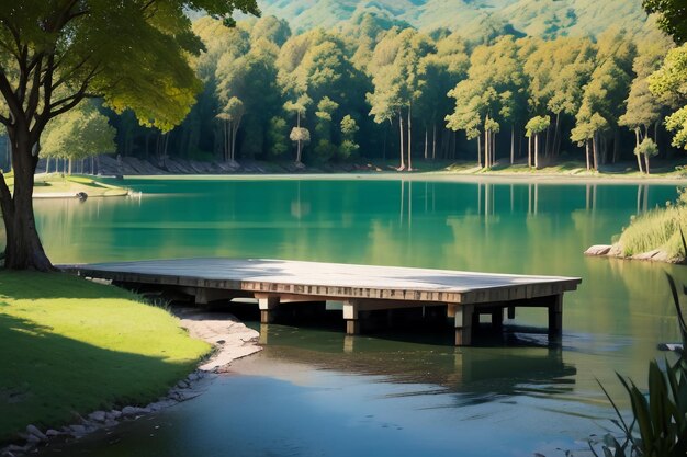 Zdjęcie miejsce relaksu national 5a scenic spot zielona góra czyste zielone jezioro słodkowodne naturalna sceneria