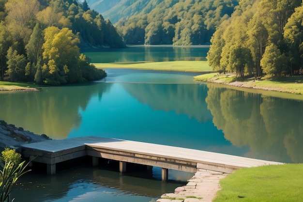 Zdjęcie miejsce relaksu national 5a scenic spot zielona góra czyste zielone jezioro słodkowodne naturalna sceneria