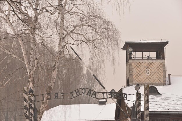 Zdjęcie miejsce zła i nieludzkości obóz zagłady auschwitz
