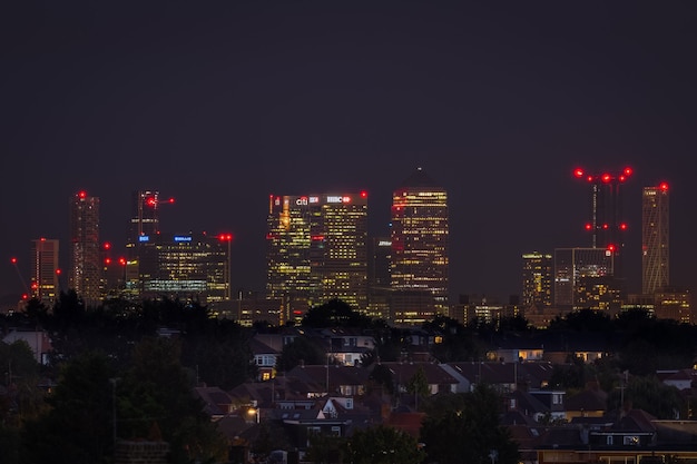 Zdjęcie miejski panoramę londynu nocą