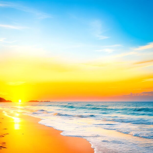 Miękka fala niebieskiego oceanu na piaszczystej plaży