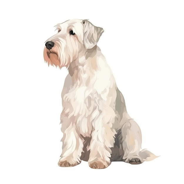 Miękki pastelowy sealyham terrier akwarela malarstwo