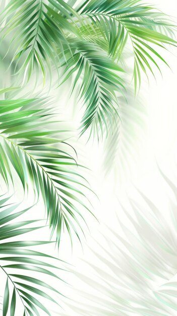 Miękkie i delikatne liście palmowe na białym tle