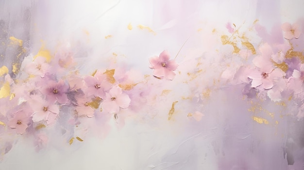 Miękkie malarstwo kwiatowe z horyzontalnym tłem