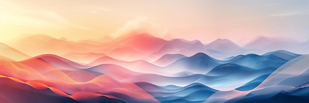 Zdjęcie miękkie pastelowe kolory abstrakcyjna sztuka pięknych szczytów górskich