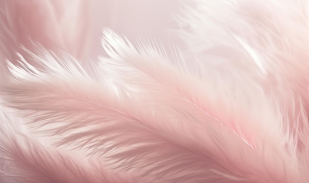 Miękkie różowe pióra tekstura tło z łabędzim piórem jako marzycielski akcent