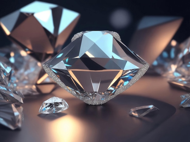 Miękkie zdjęcie pięknych diamentów Generatywna ilustracja AI