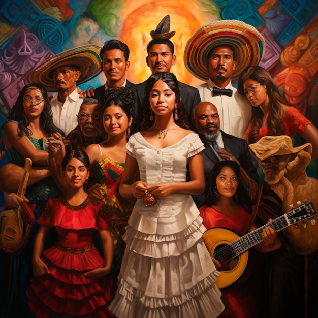 Miesiąc Dziedzictwa Hiszpańskiego celebrujący kulturę Meksykańska impreza tematyczna Malowanie cyfrowe