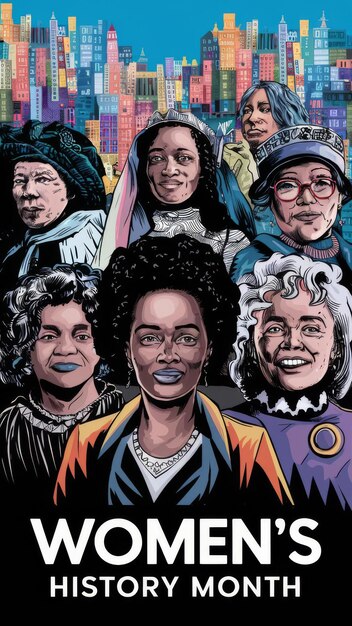 Miesiąc historii kobiet Międzynarodowy Dzień Kobiet Konceptualna Sztuka Poster Banner