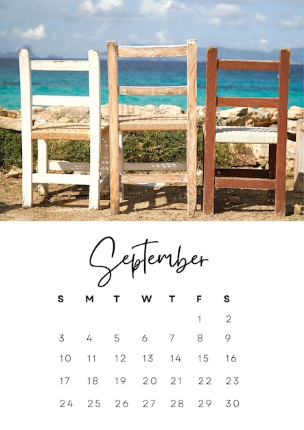 Zdjęcie miesiąc wrzesień w kalendarzu 2023 ze stylowym zdjęciem kalendarz autora na rok 2023 według miesiąca