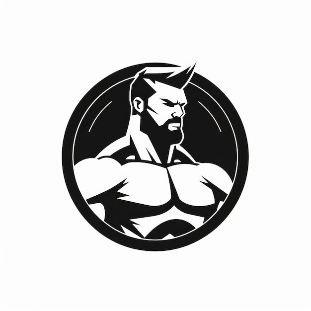 Mięśni czarno-biały zarys ikona wektor logo projektu