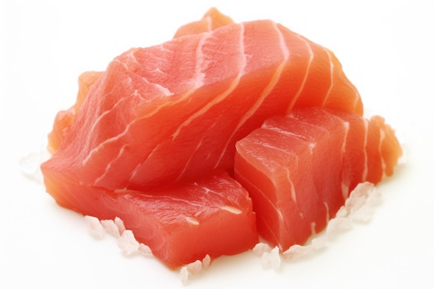 Mięso z tuńczyka na białym tle