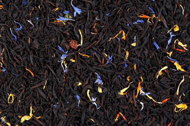 Mieszana czarna herbata Tekstura tła Zdjęcie w wysokiej rozdzielczości