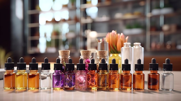 Mieszanie aromaterapii i butelki z niestandardowymi zapachami