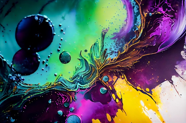 Mieszanie kolorowych farb w wodzie Kolorowe abstrakcyjne tło dla projektu Generative AI