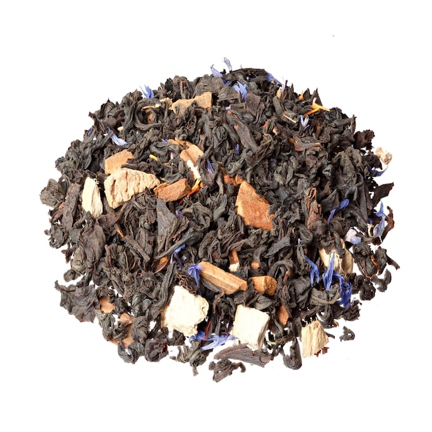 Mieszanka herbaciana z kostek suszonego imbiru krokosza barwierskiego i płatka bławatka