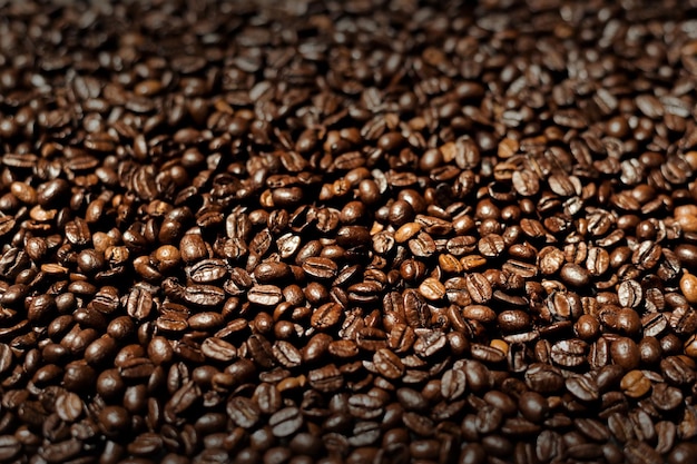 Mieszanka różnych rodzajów ziaren kawy Tło kawy