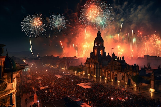 Mieszkańcy Meksyku świętują Dzień Niepodległości w nocy