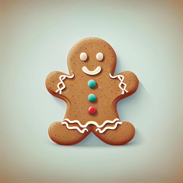 Mieszkanie Christmas Gingerbread Man kreskówka tapeta Nowoczesna płaska konstrukcja w zimie Minimalistyczne tapety zimowe