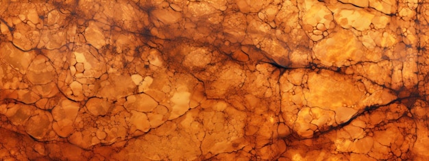 Zdjęcie mikroskopowy widok powierzchni miedzi prezentującej skomplikowane tekstury i bogate spektrum pomarańczowych i brązowych kolorów ai generative
