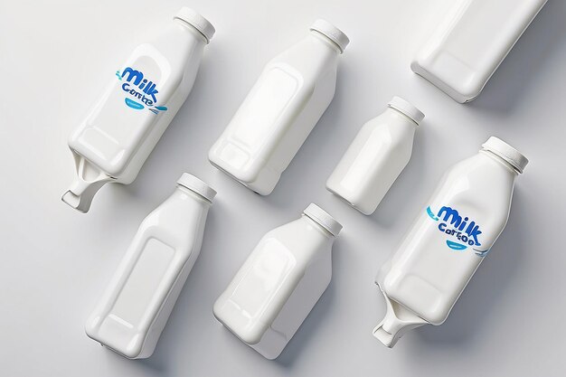 Zdjęcie milk cartons top view on white background no logo concept for milk supply and production