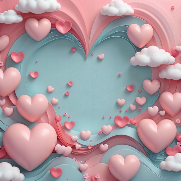 Zdjęcie miłość walentynki geometria serca w tle pastelowy kolor