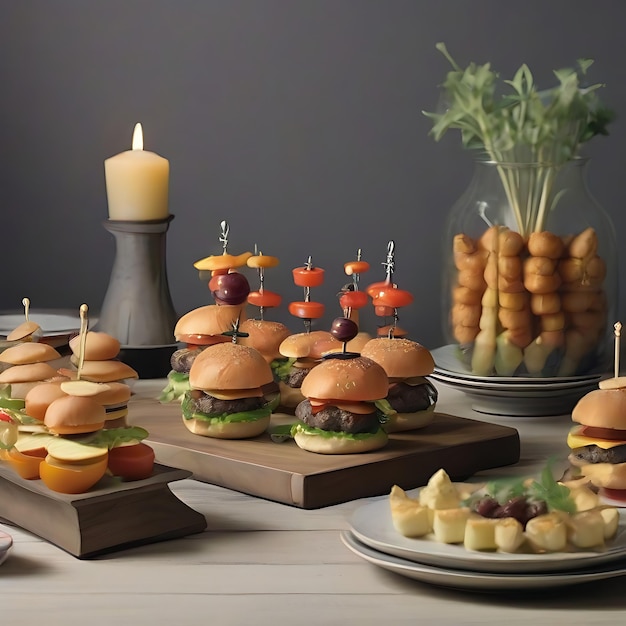 mini hamburgery stołowe AI