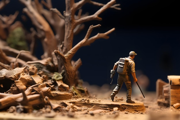 Zdjęcie miniaturowe żołnierze na polu bitwy