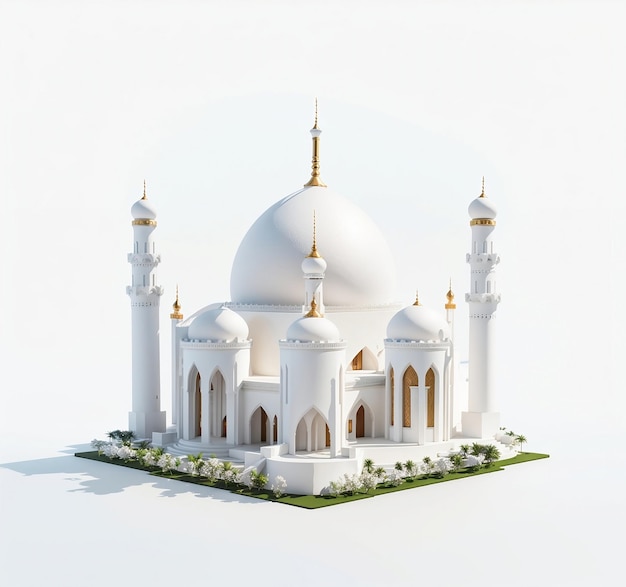 miniaturowy meczet 3d rendering