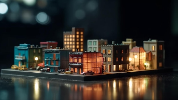 Miniaturowy model domu lub budynku Generative Ai