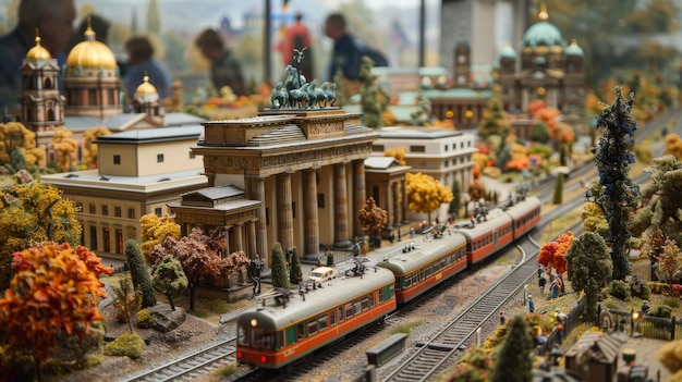 Zdjęcie miniaturowy model starego dworca kolejowego