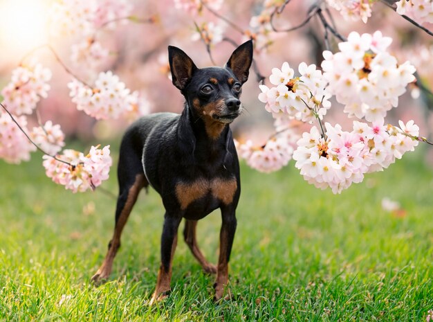 Zdjęcie miniaturowy pinscher w przyrodzie