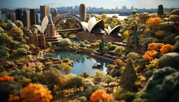 Zdjęcie miniaturowy super uroczy gliniany świat izometryczny widok sydney uroczy gliniany stop motion animacja sydney