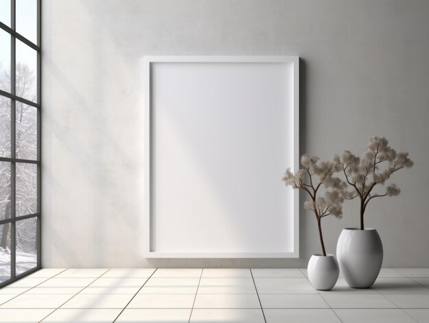 Minimalistic AIGenerated Wall Art Mockup