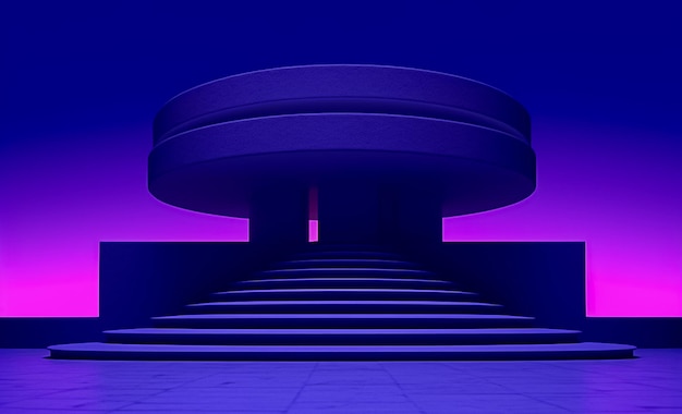 Minimalistyczna architektura z wibracją lat 70. Futuristyczna nostalgia generowana przez sztuczną inteligencję